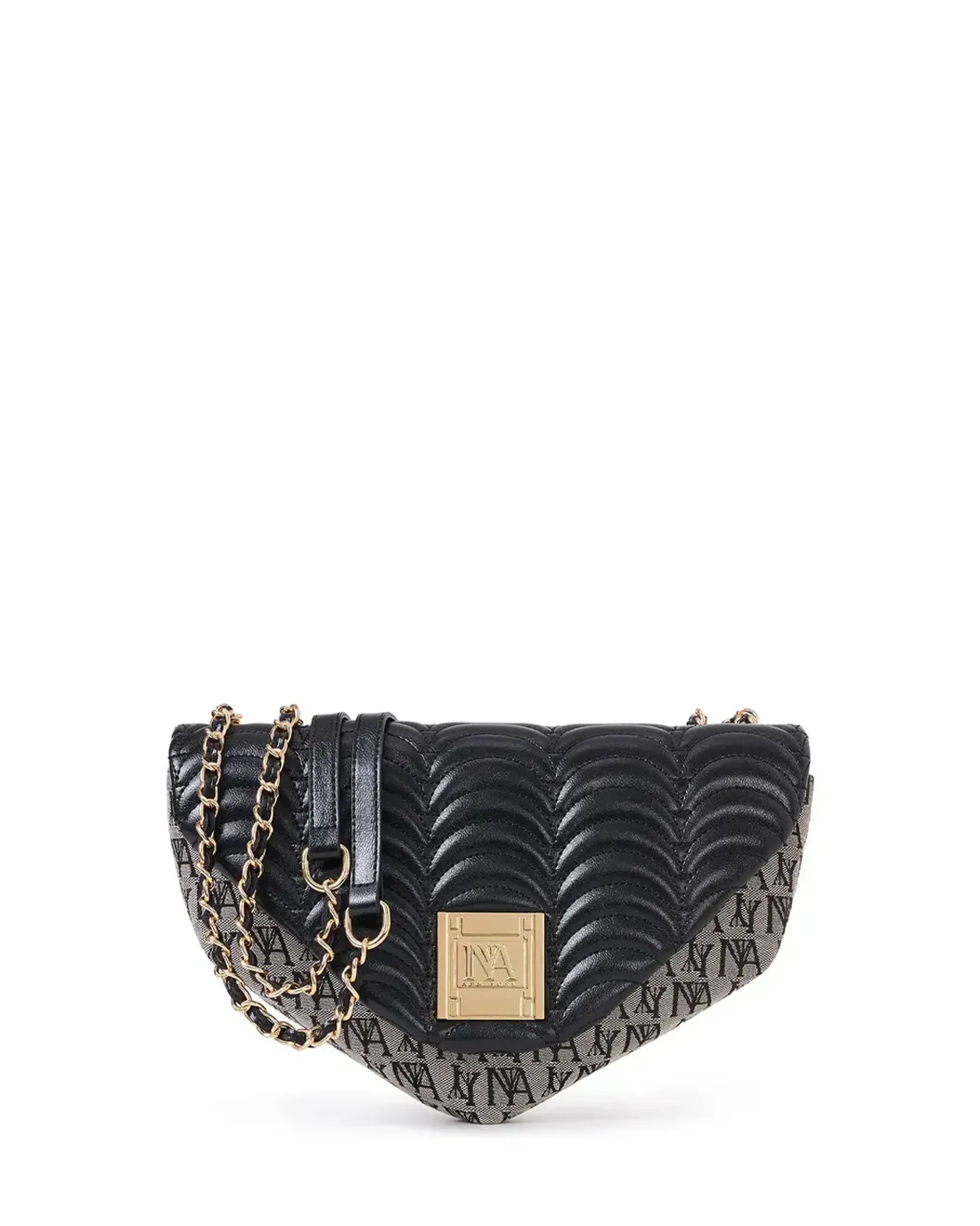 Broadway black monogram high end shoulder bags featuring signature patterns and premium texture.