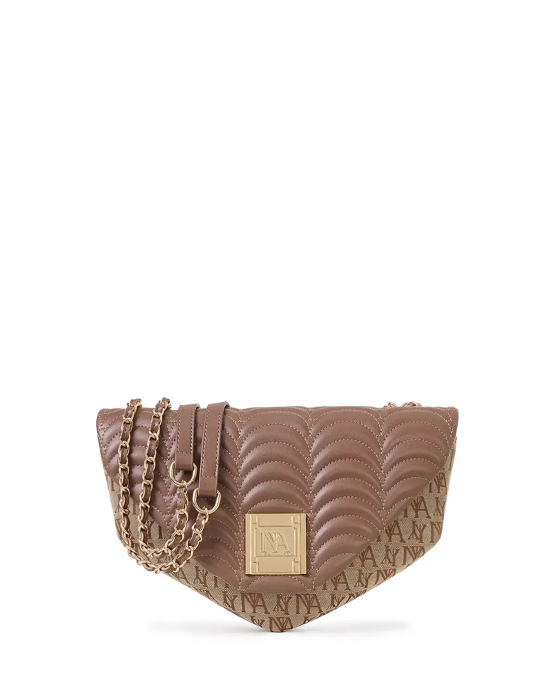 Broadway brown monogram sustainable shoulder bags emphasising eco conscious design and durability.