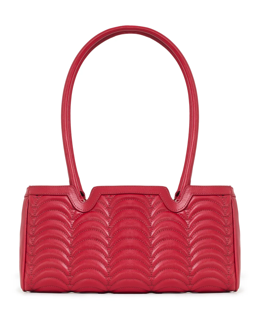 Broadway N1 red sustainable shoulder bags merge eco-friendly design with luxury flair.