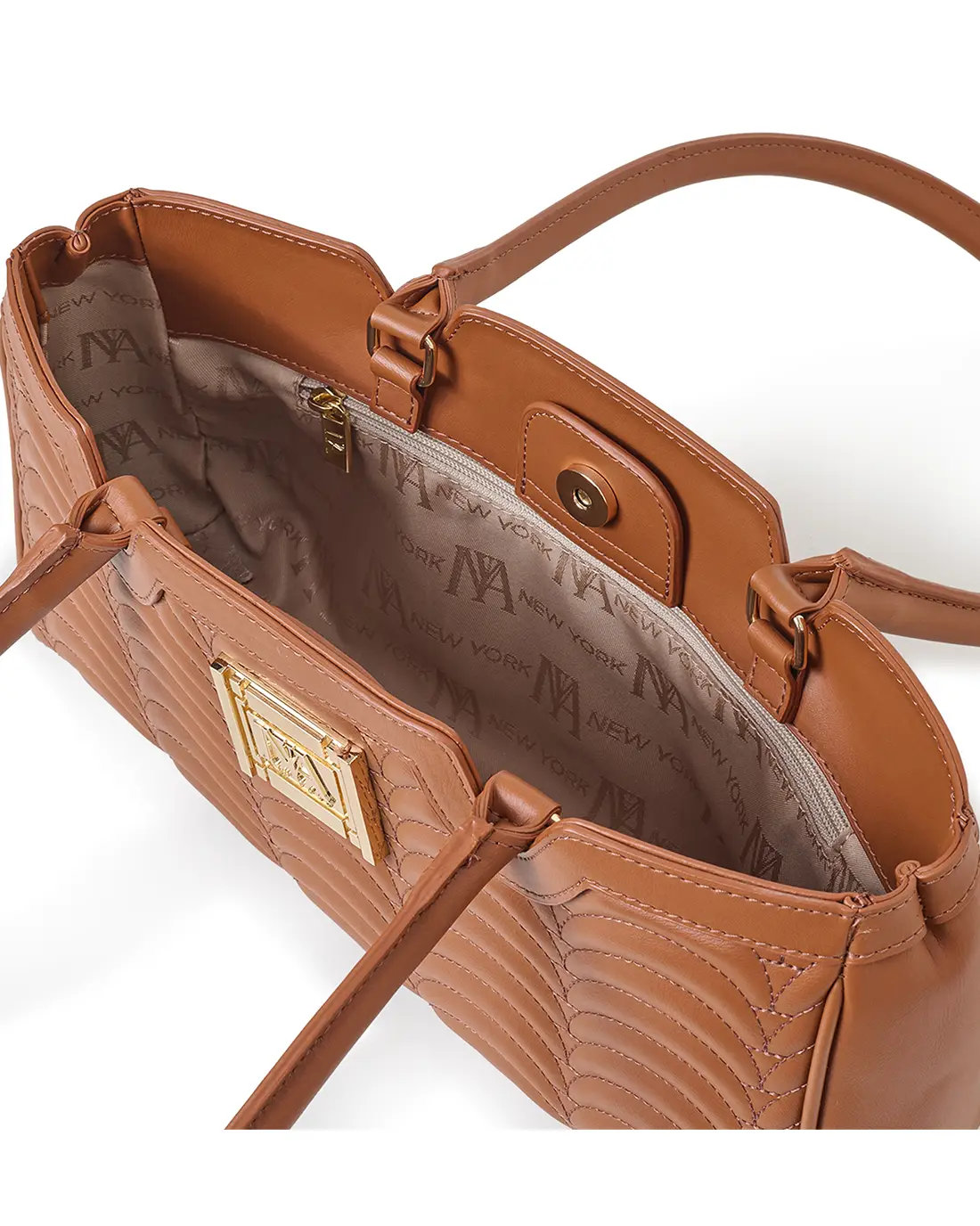 Broadway N1 tan designer shoulder bag for women combines soft tones and elegant design.