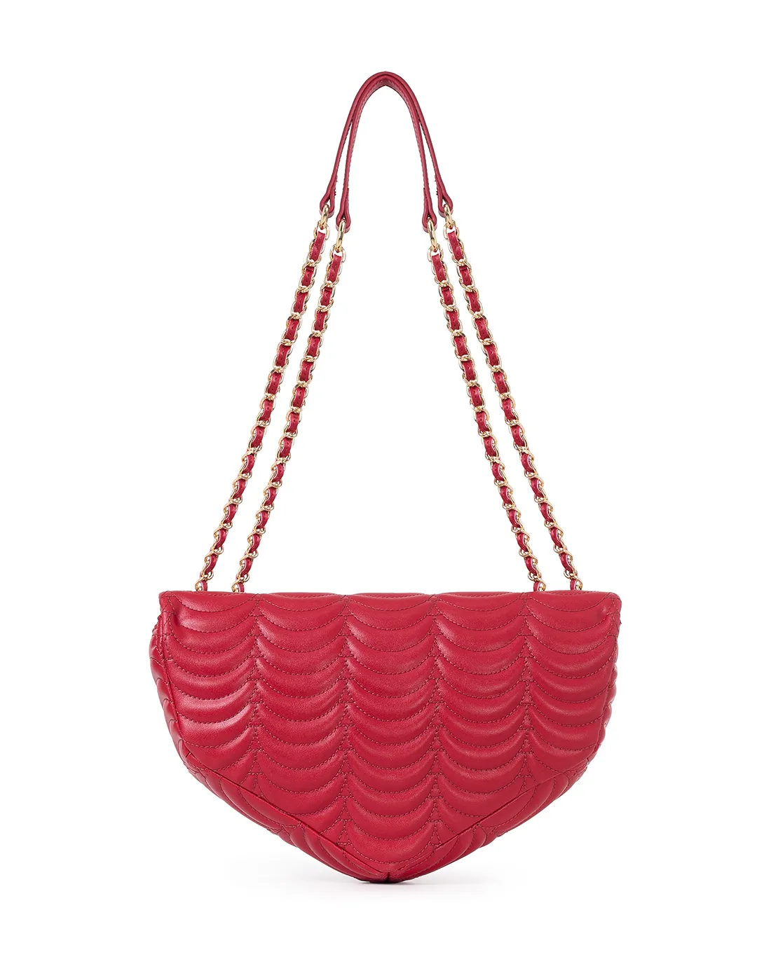 Broadway N2 red designer shoulder bags for women bring bold color with elegant shaping.