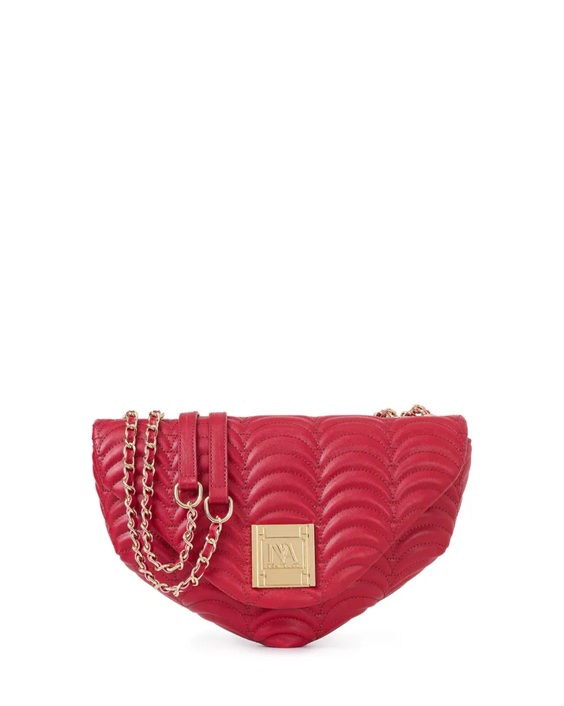 Broadway red stylish trendy shoulder bags captured with a confident look and fashion focus.