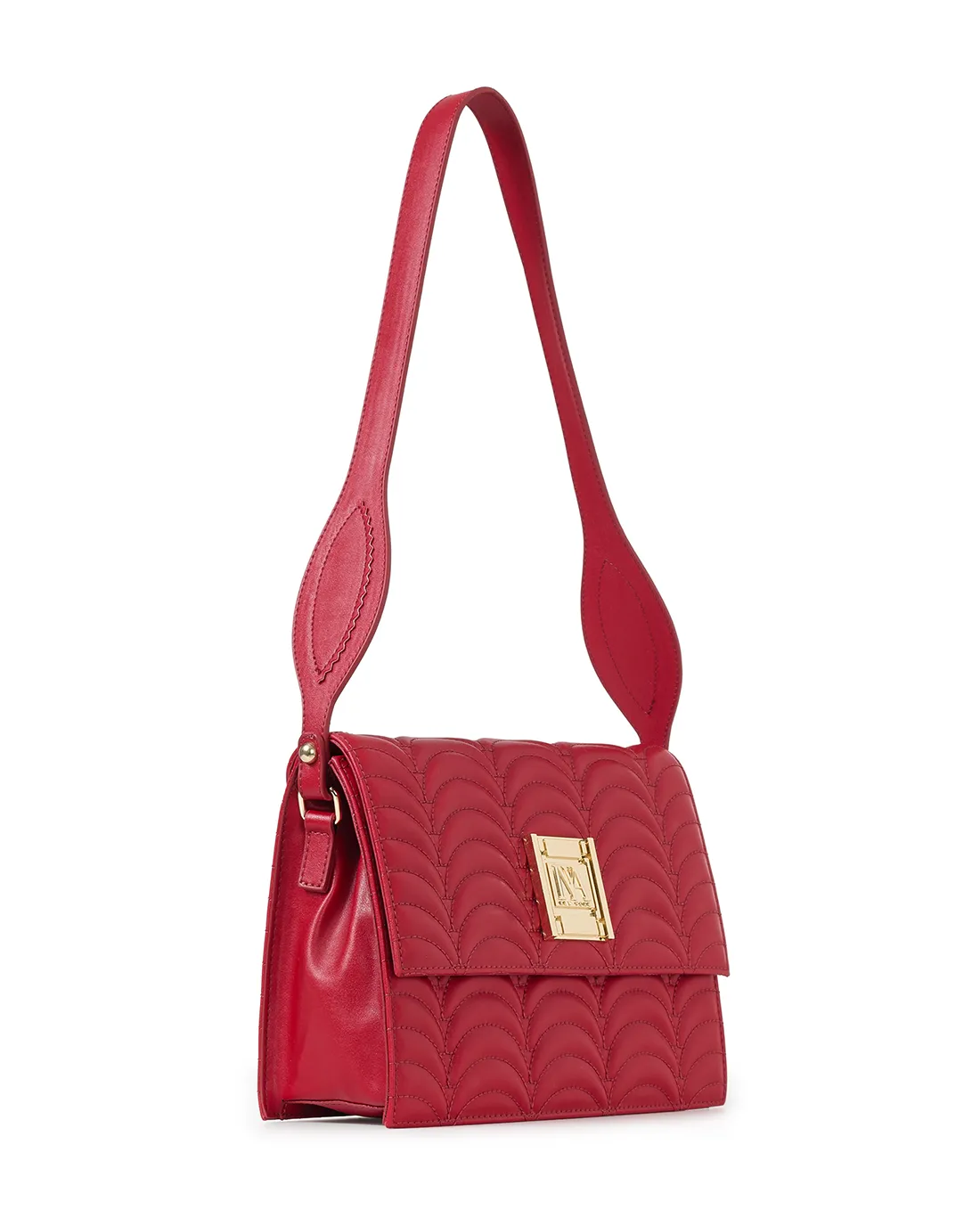 Chic Queen's N1 red women’s designer shoulder bag blends bold fashion with elegance.