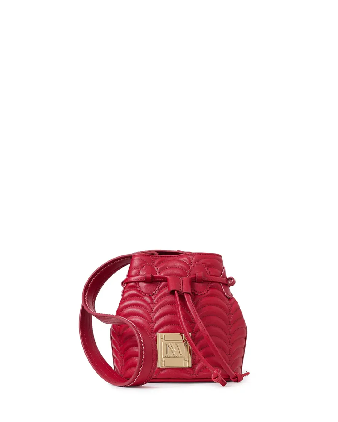 Duffy red elegant designer shoulder bag for women highlighted with bold colour and refined form.