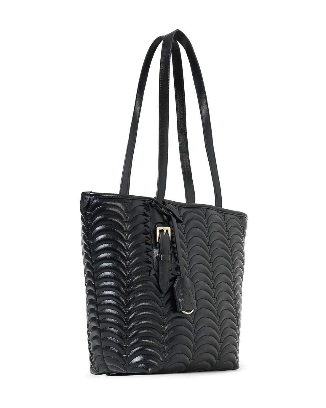 Elegant Tote black womens shoulder bags are shown with a structured form.