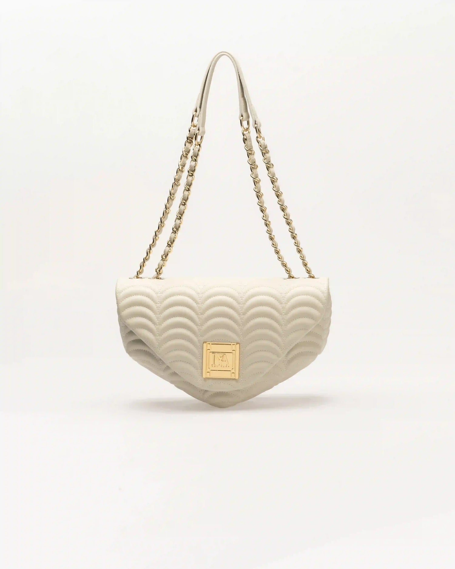 Elegant white broadway n2 designer shoulder bag with sleek and minimal finish.