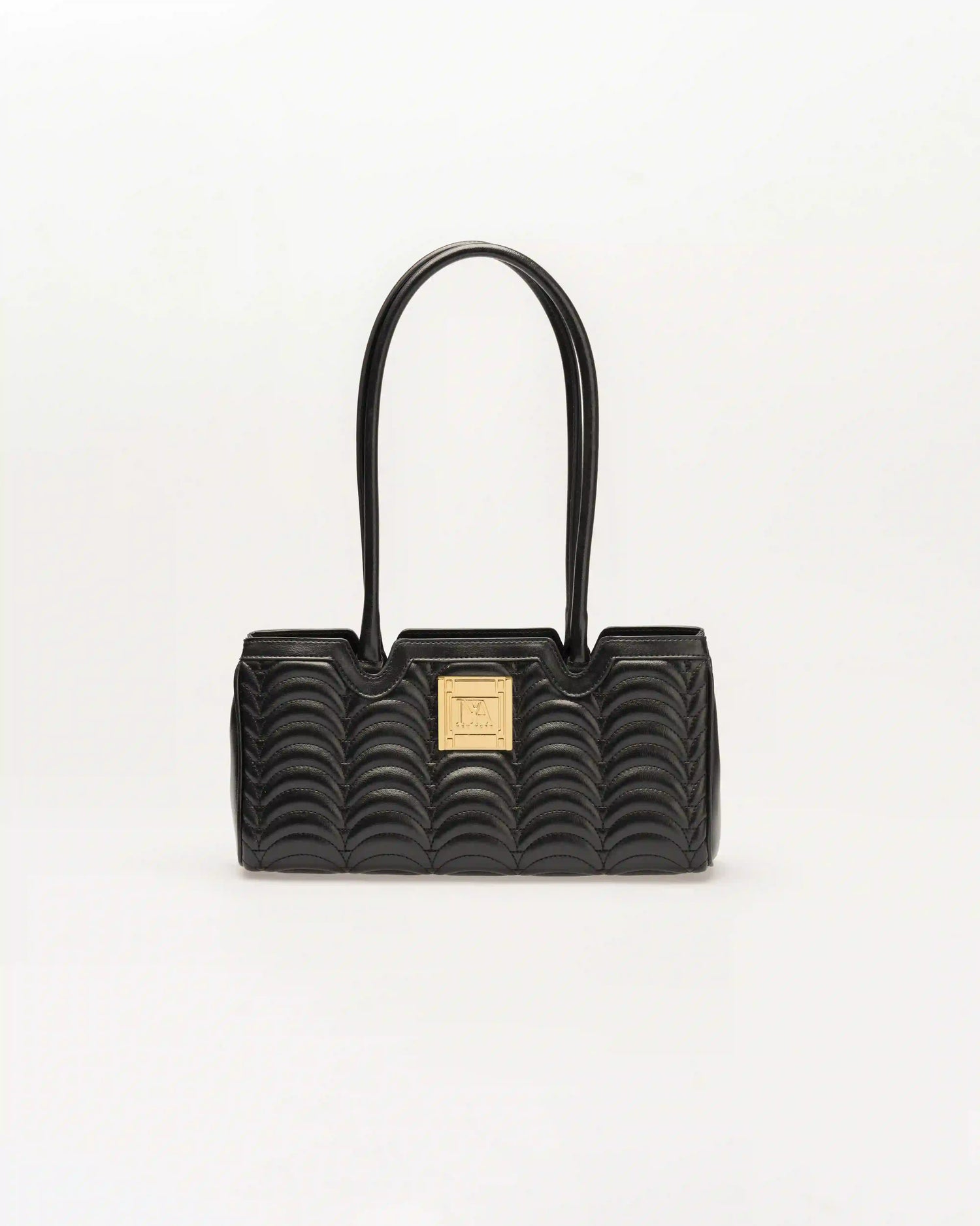 High end broadway n1 black designer shoulder bag with luxurious minimalist flair.