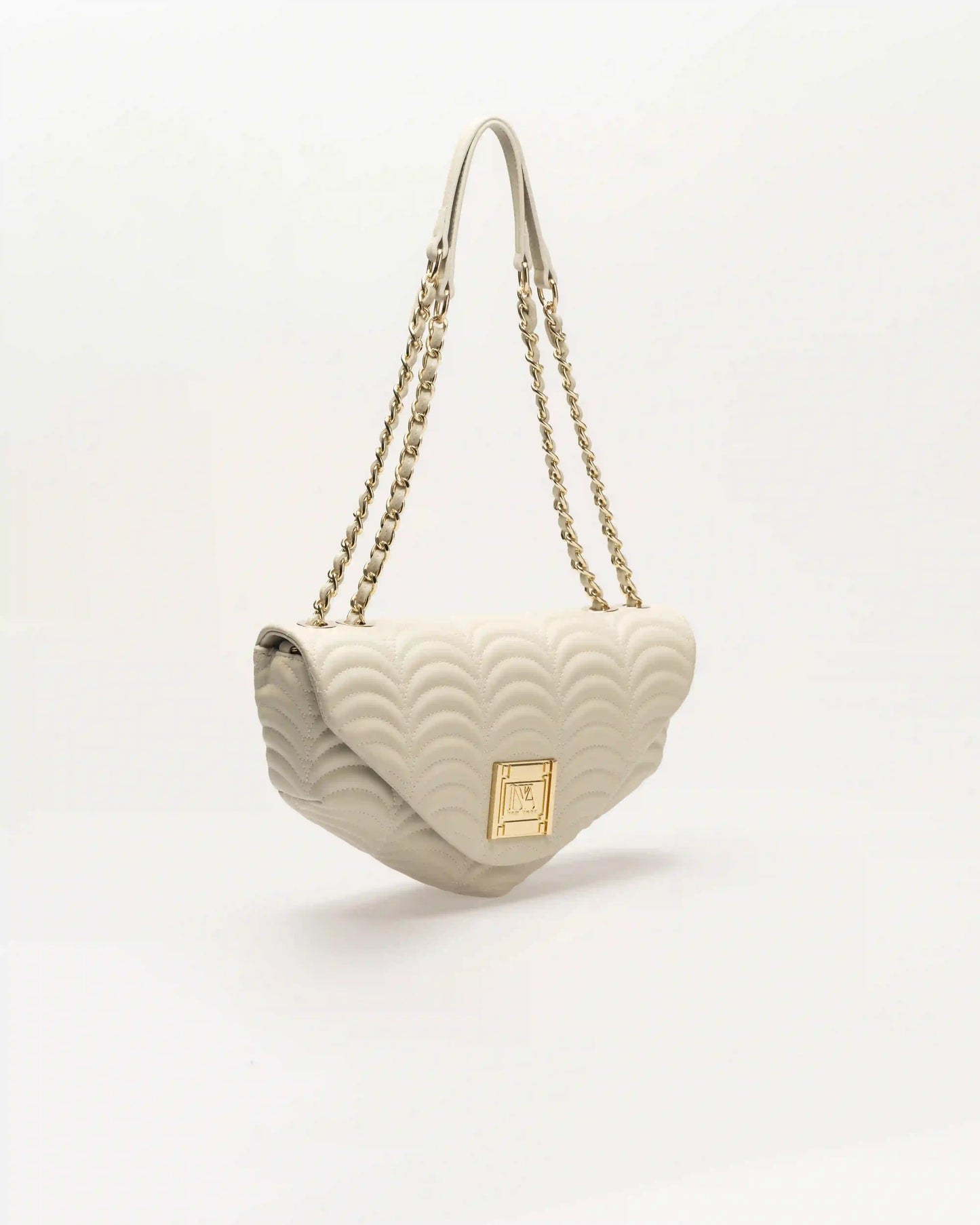 High end broadway n2 white shoulder bag for women who love modern grace.