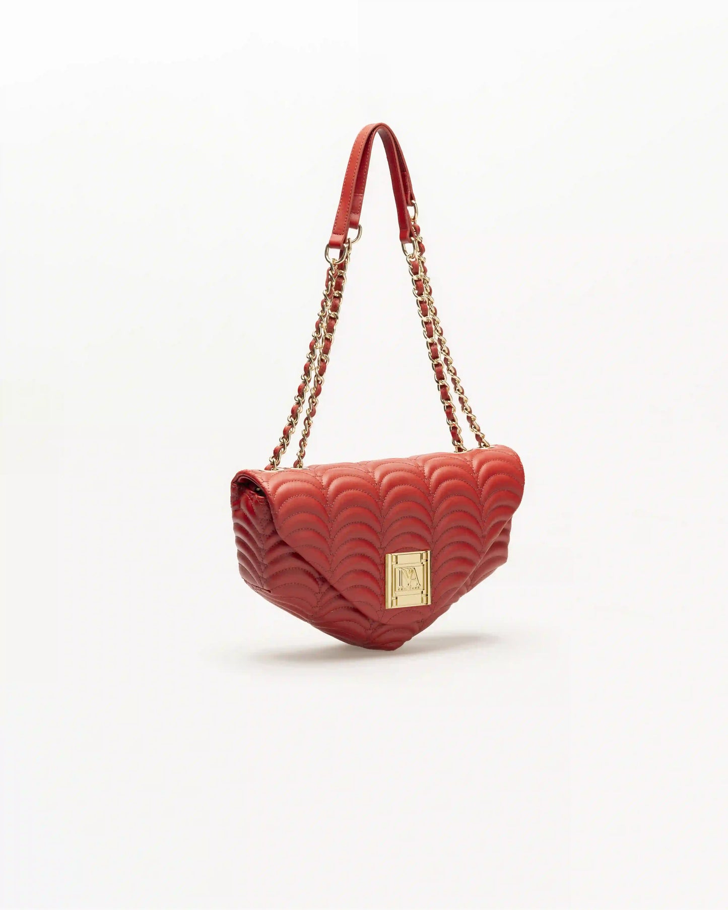 High end red broadway n2 shoulder bag offering sophistication in bright color.