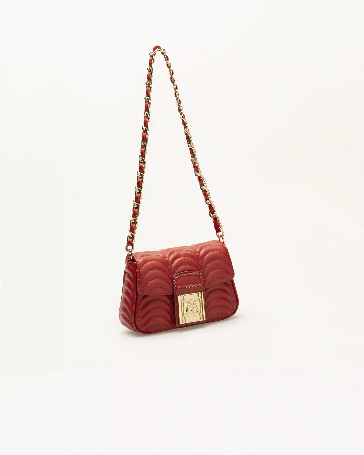 High end red jay shoulder bag featuring refined texture and vivid color tone.