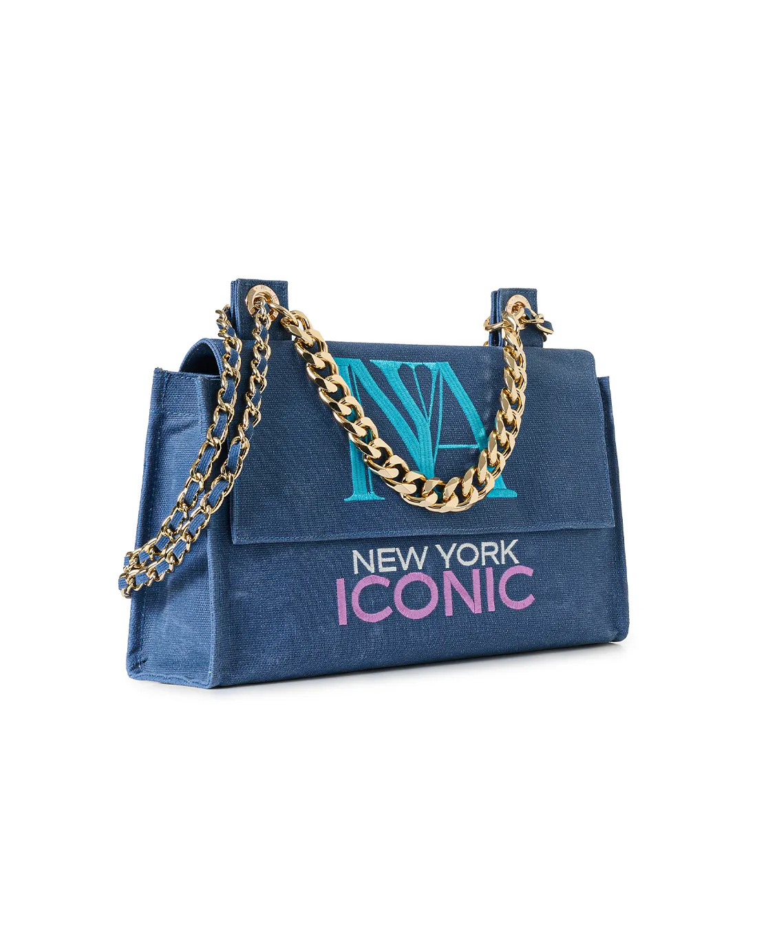 Indigo canvas handmade shoulder bags display care in every fine detail.