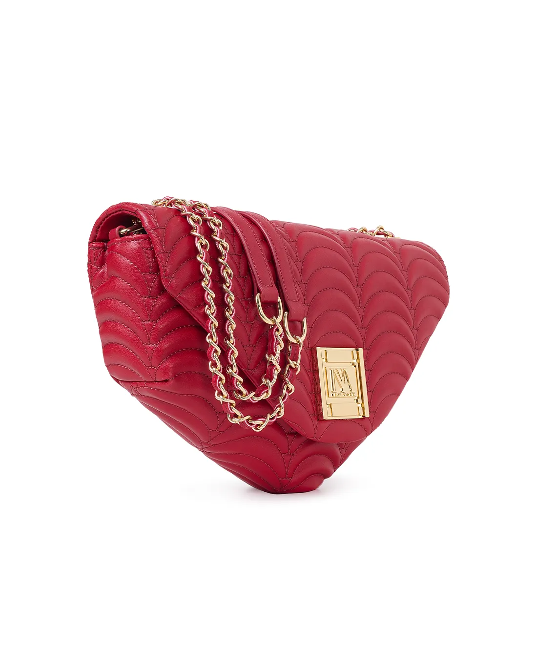 Luxury Broadway N2 red handmade shoulder bag features artisan touches and rich texture.