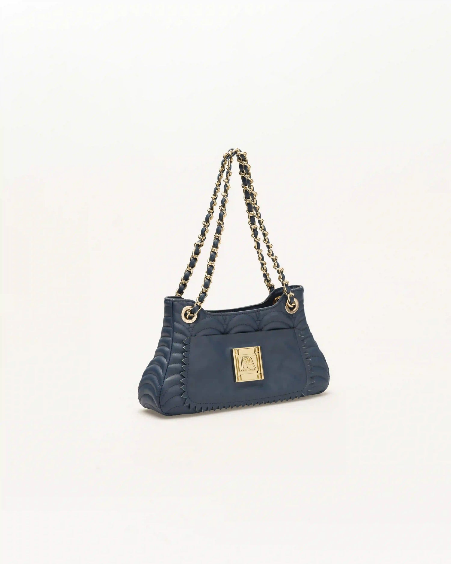 Madison high quality navy blue bag with versatile shape and refined structure.