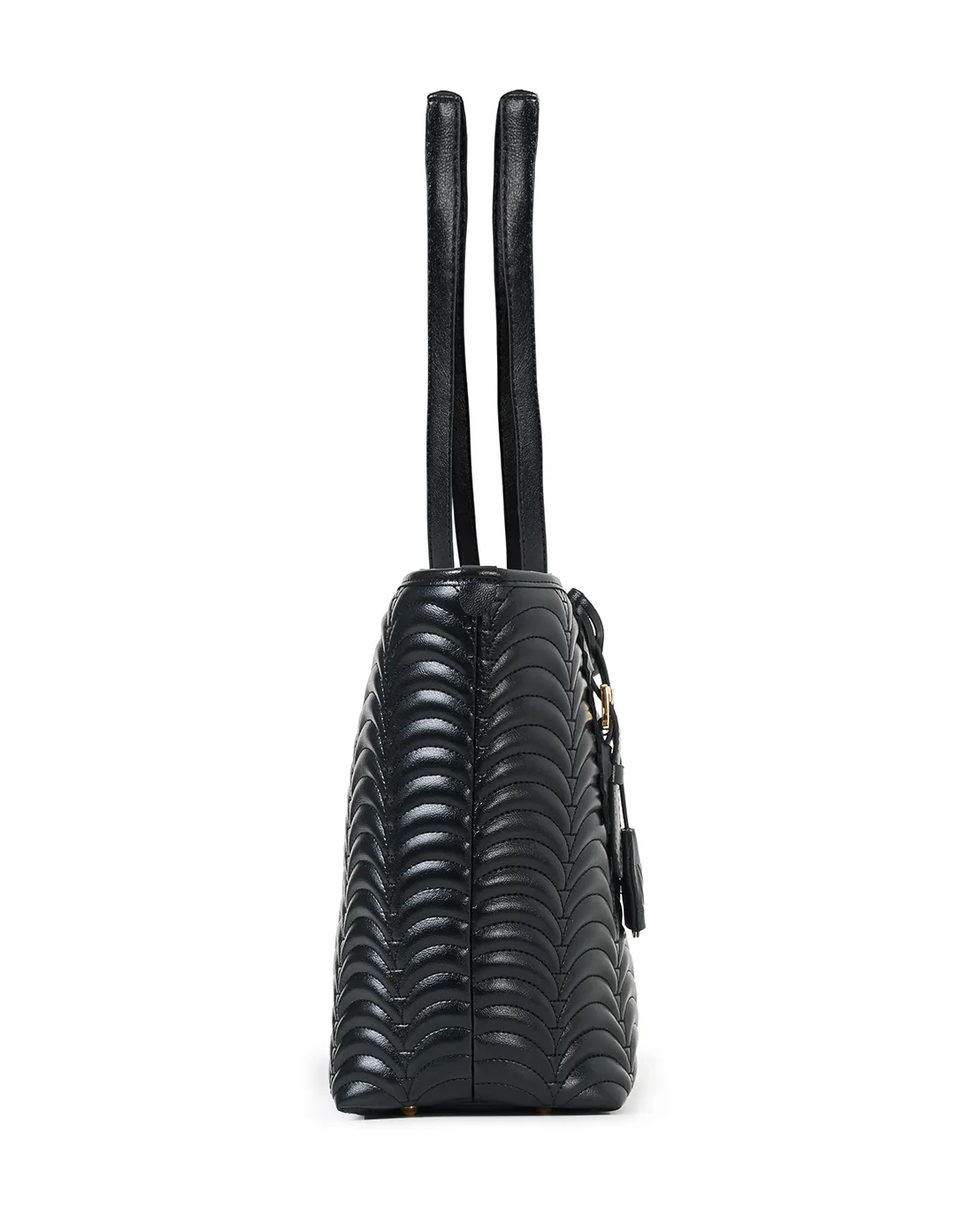 An image featuring premium Tote black sustainable shoulder bags in studio light.