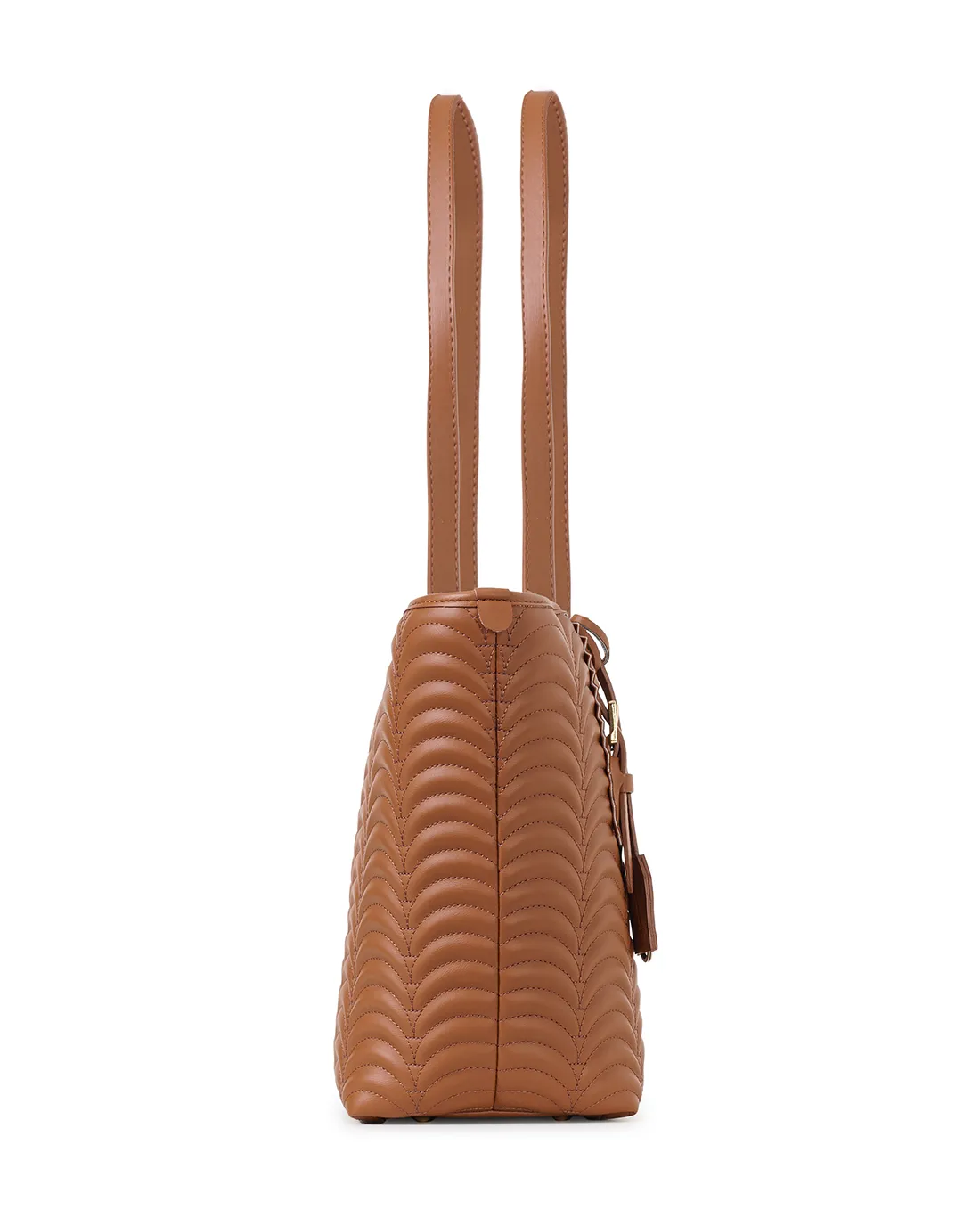 An image of premium Tote tan sustainable shoulder bags with soft texture.