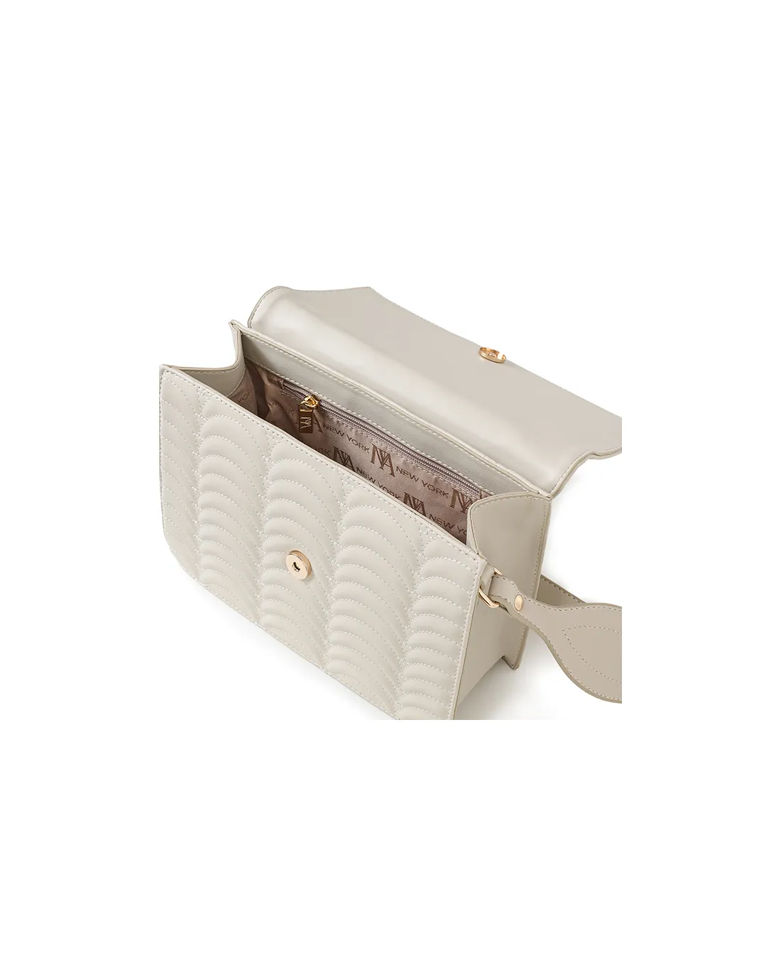 Queen's N1 beige sustainable shoulder bag combines eco-friendly craft with elegance.