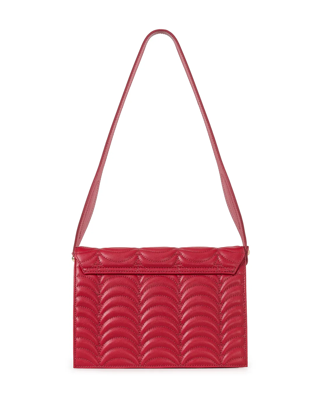 Queen's N1 red sustainable shoulder bags unite eco-friendly quality with stylish form.
