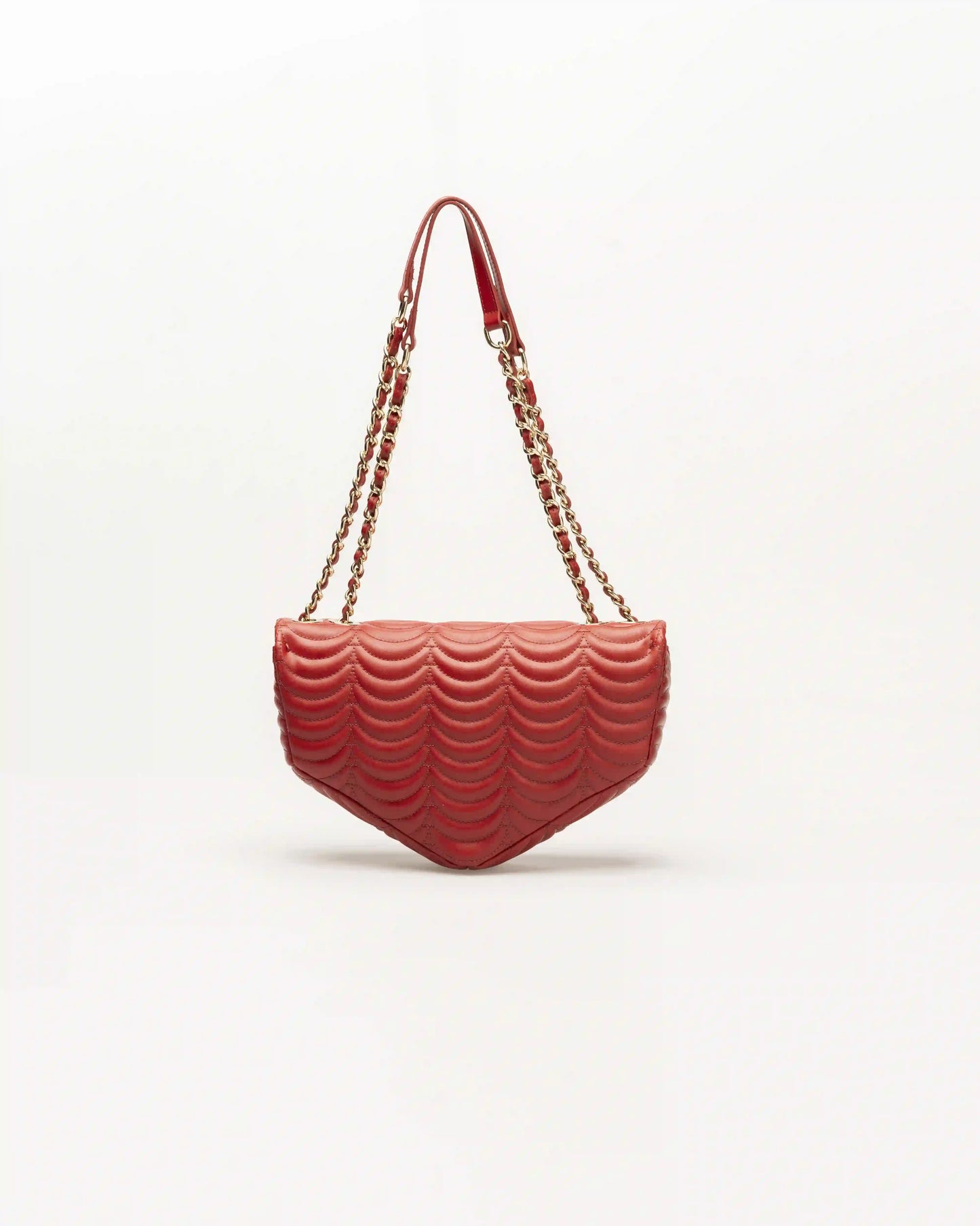 Red broadway n2 designer shoulder bag made for bold modern fashion choices.