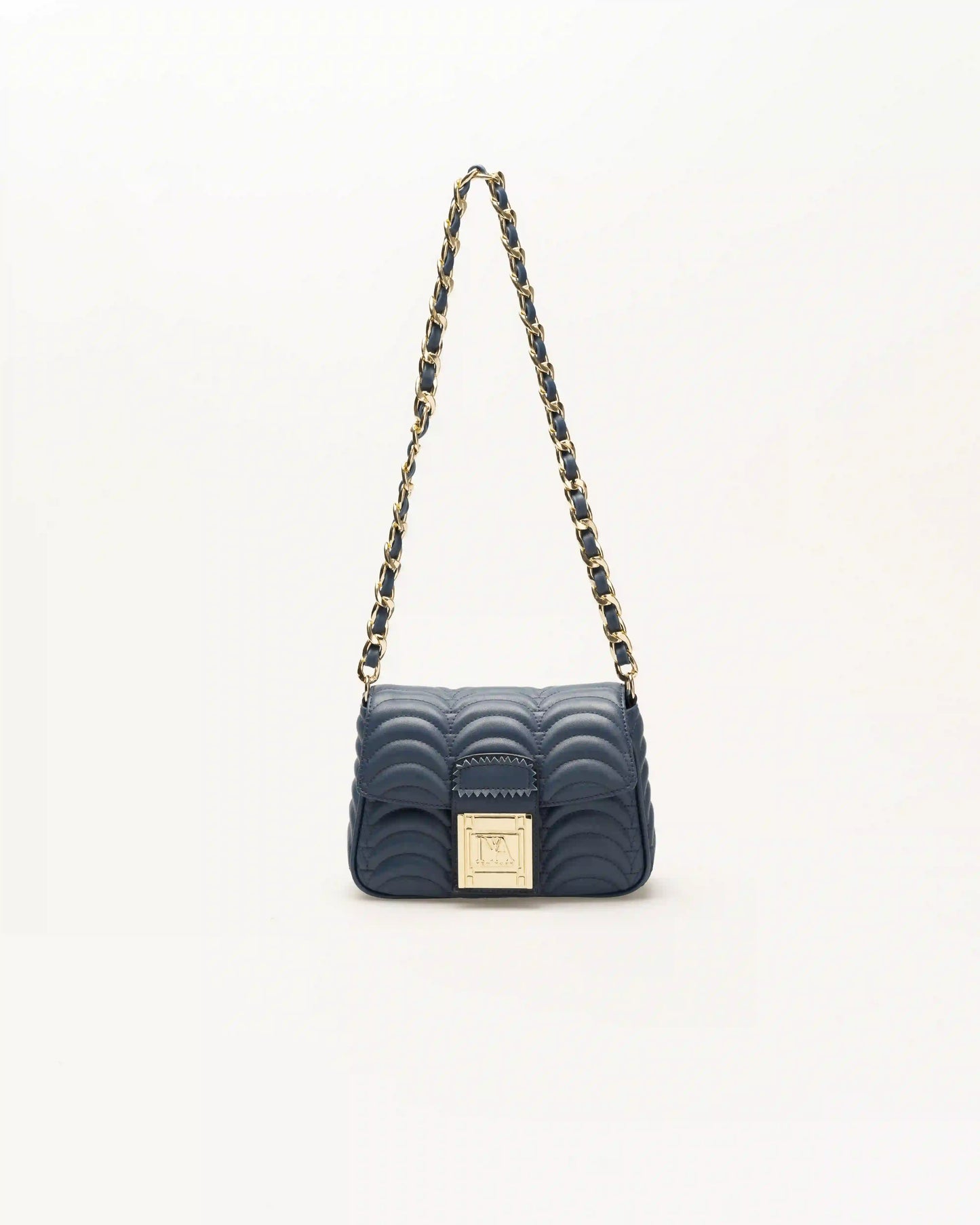 Stylish jay navy blue shoulder bag for day to night classic wardrobe pairings.