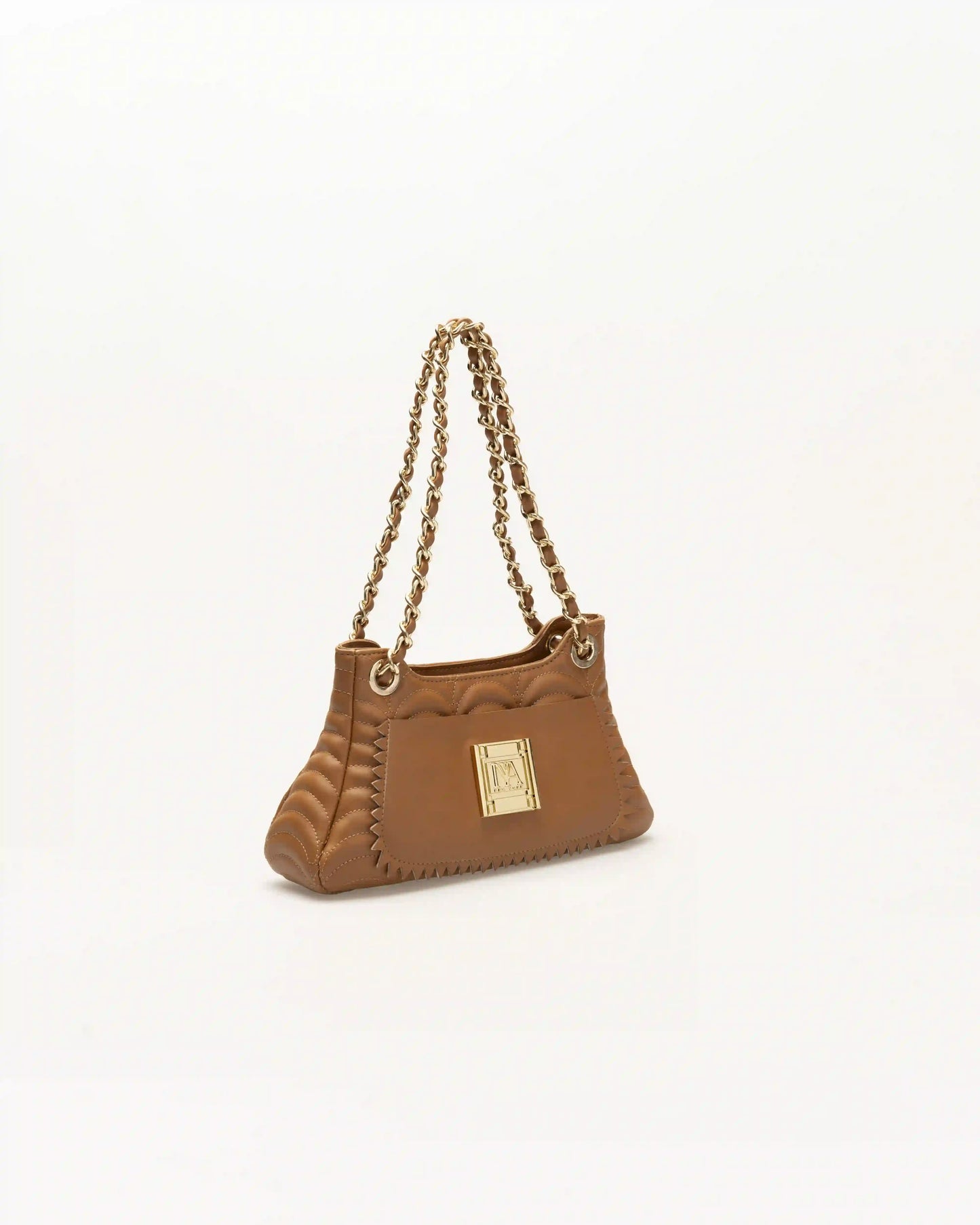 Tan madison designer shoulder bag ideal for understated yet refined outfits.