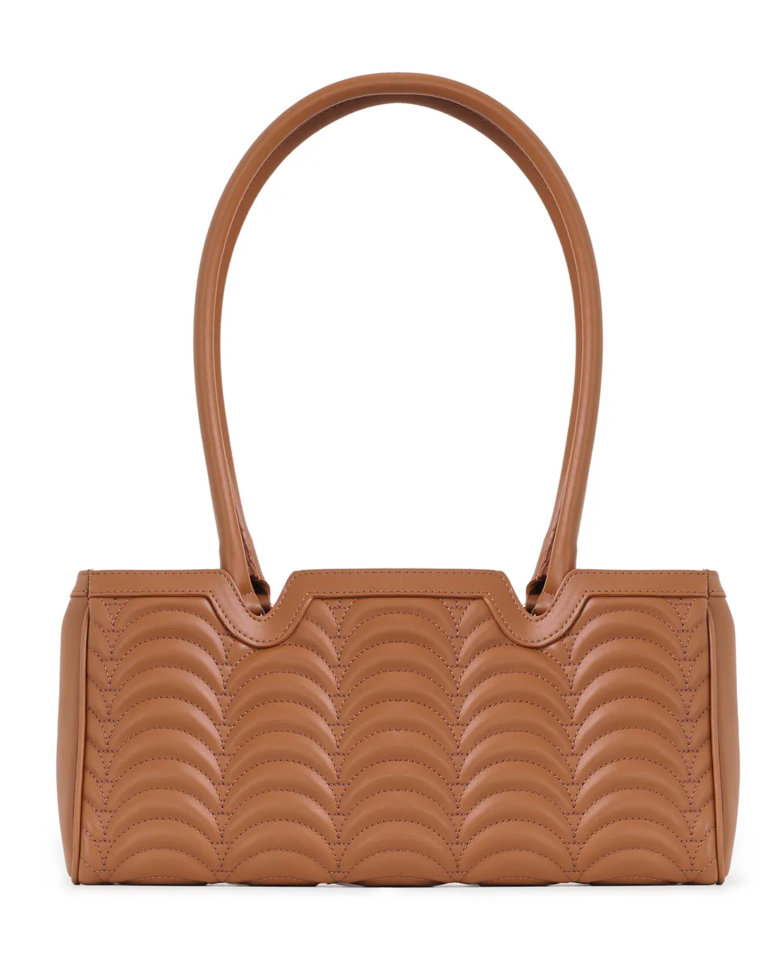 Trendy Broadway N1 tan shoulder bag for women adds warm tones to refined fashion.