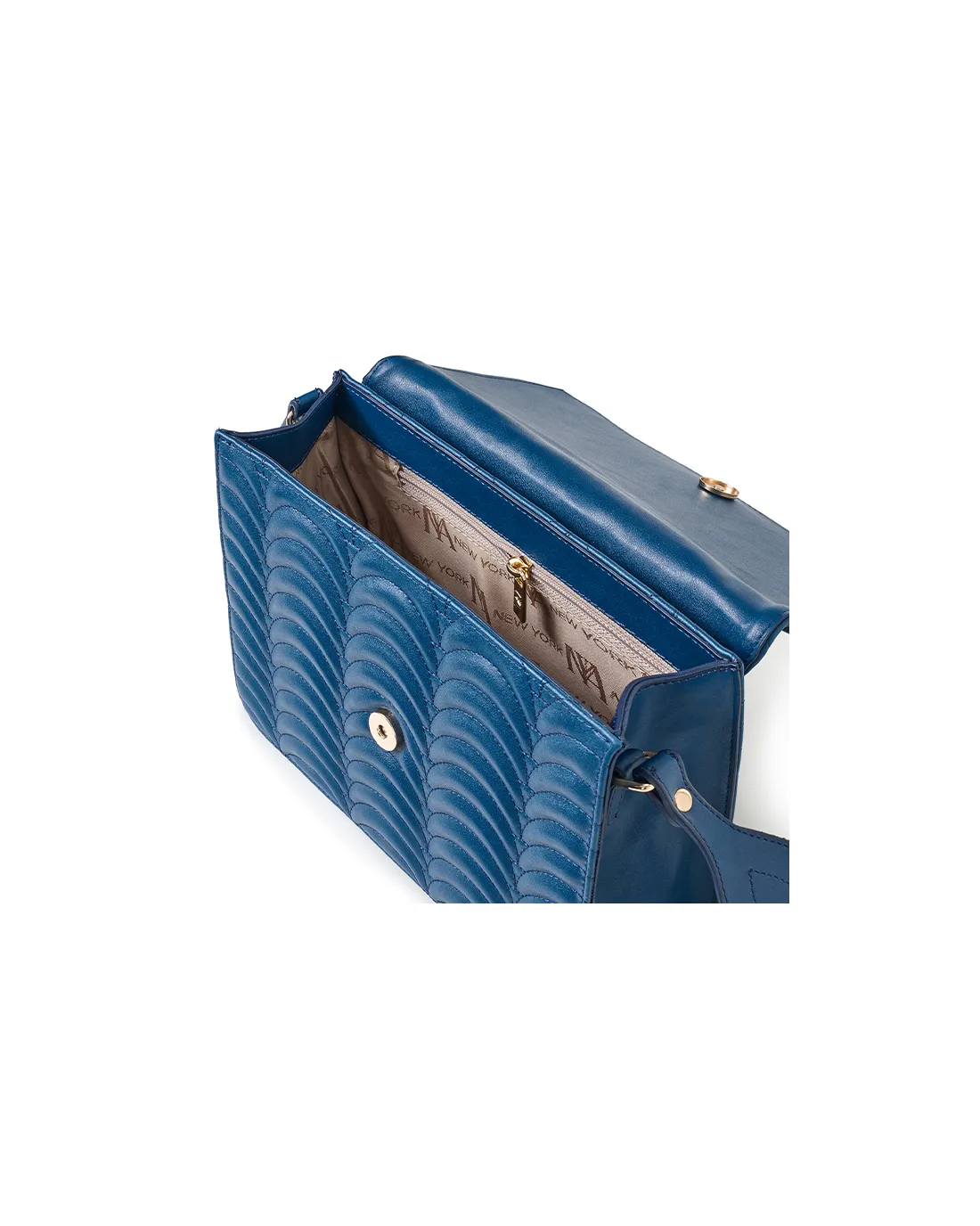 Trendy Queen's N1 navy blue designer shoulder bag for women reflects modern chic.